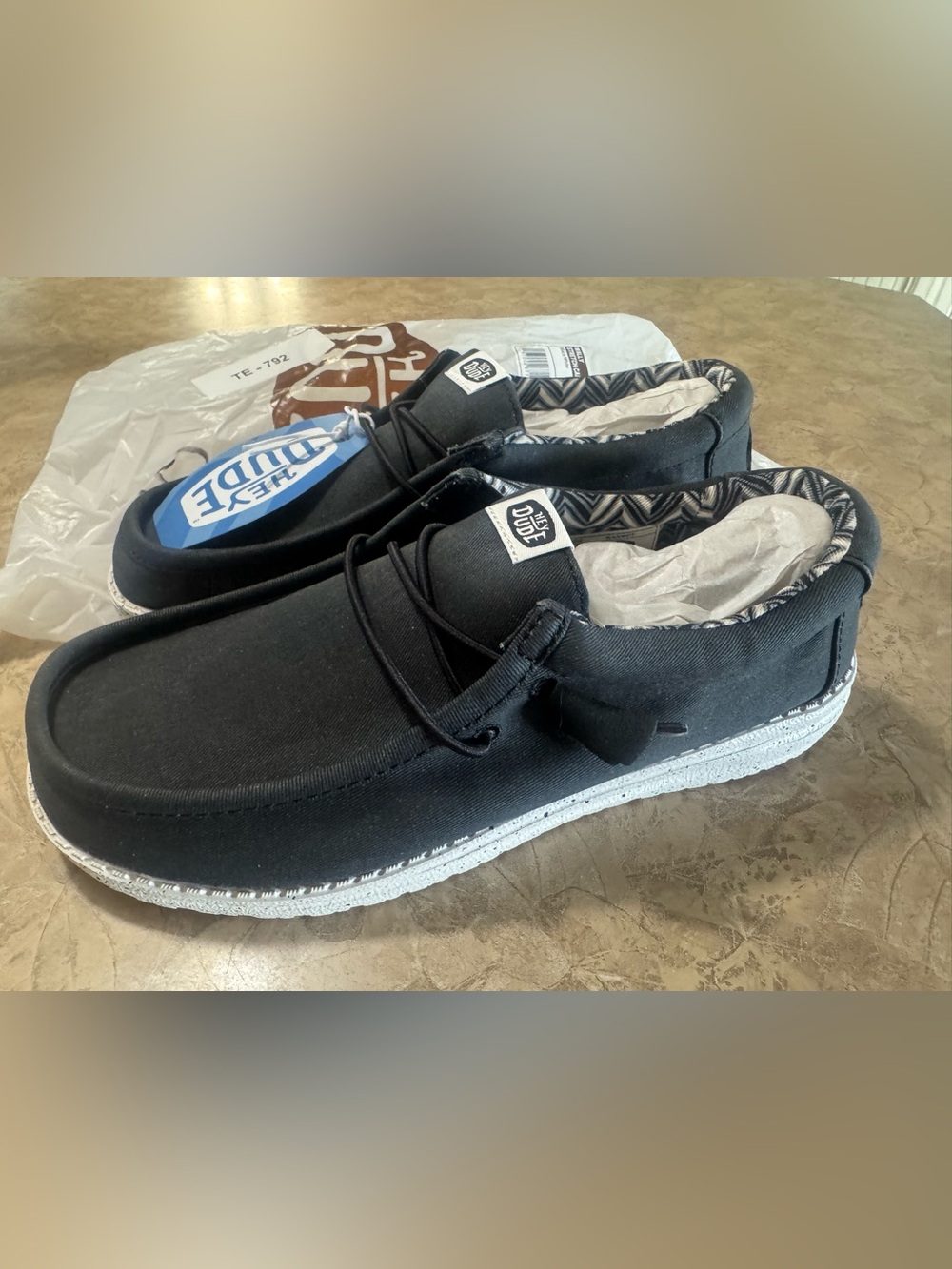 Hey Dude Wally Black Canvas Slip-Ons